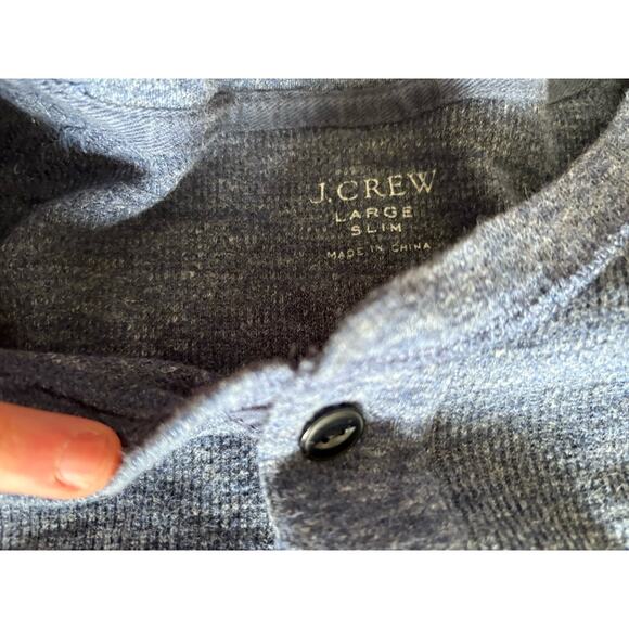 J.Crew Thermal Henley Waffle Knit, Large - Blue, Dexter Kill Shirt, Base Layer - Picture 6 of 10